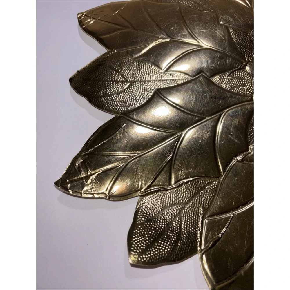 5 Vintage Gold Poinsettia Placemats Waterproof Holiday Table Decor 14.5